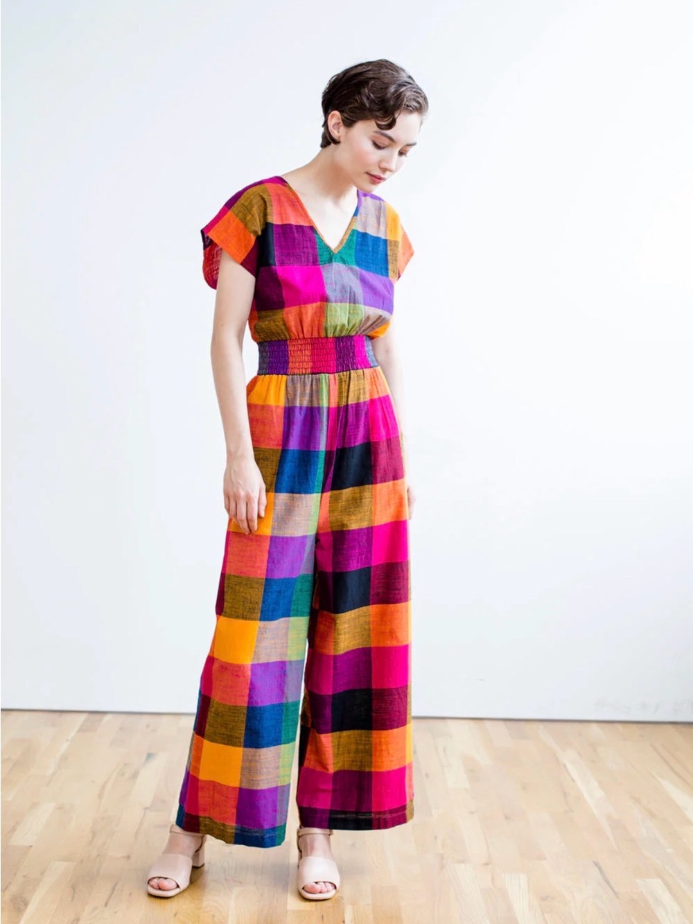 Rujuta Sheth NY Plaid Multicolor Jumpsuit Size Medium - Picture 2 of 11